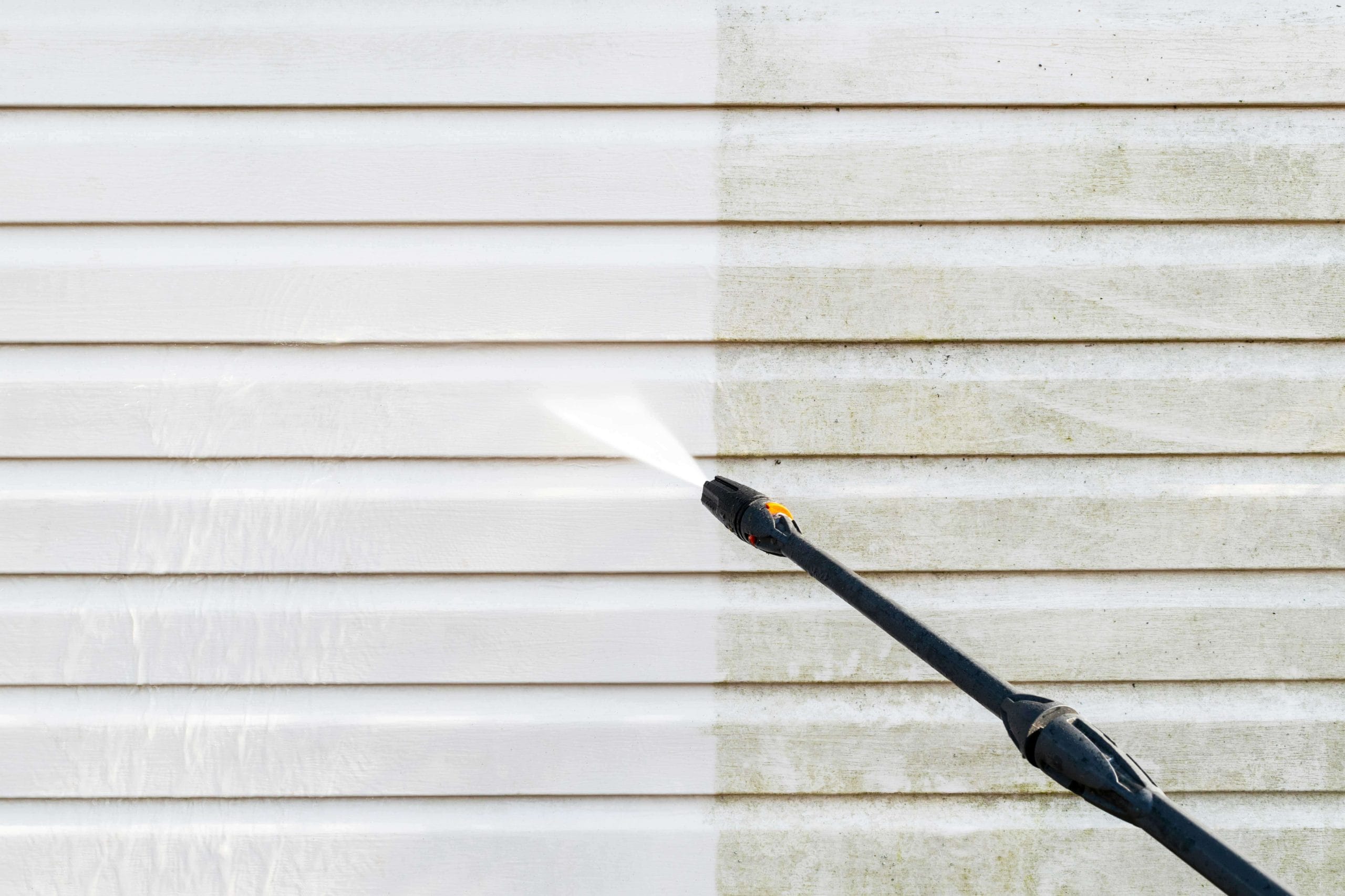 Residential exterior power washing in Orange County, CA: Before and after transformation.